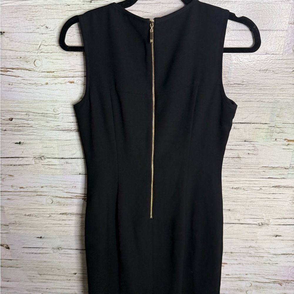Ivanka Trump Black Midi Dress striped sheer size 4 - Picture 6 of 7
